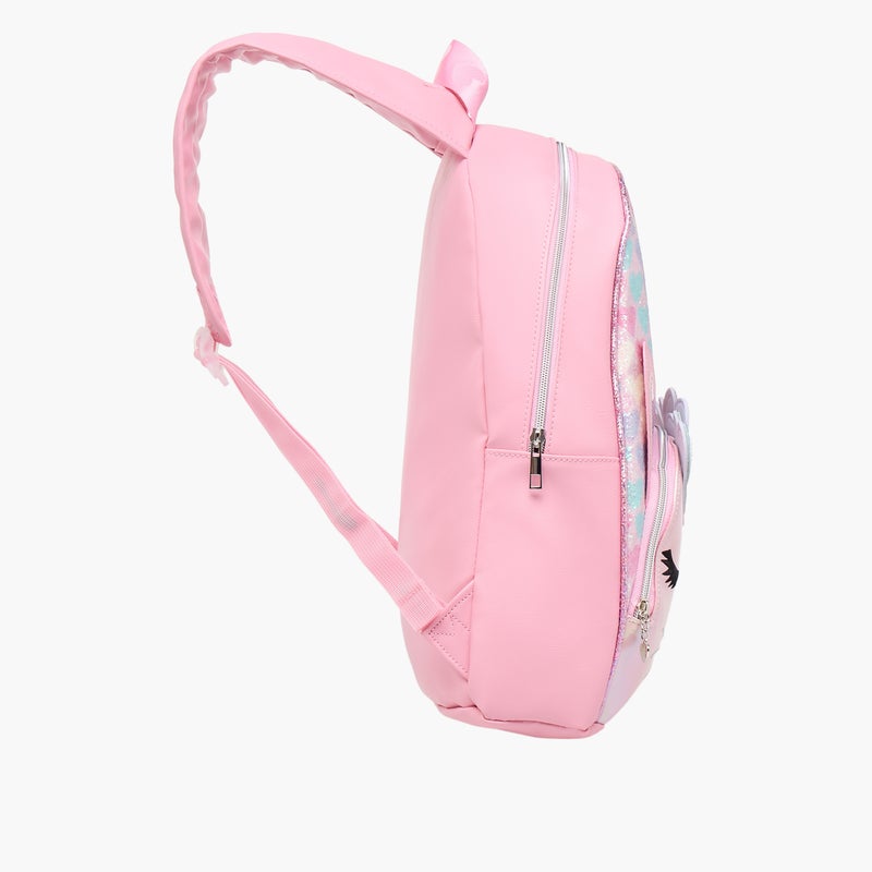 OMG Backpack - Bella hearts daisy butterfly glitter-15.5In-2 Cnmprt (Pvc) Pink \ 31.115X10.16X39.37 - Image 5